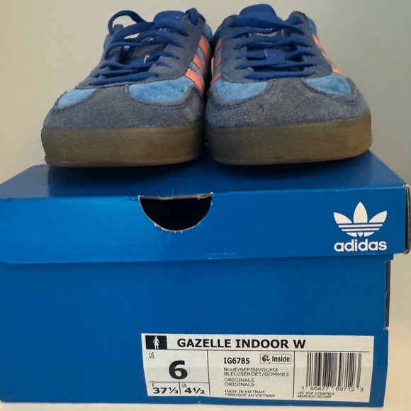 Adidas Gazelle Blue with Pink Stripes - Picture 3 of 7